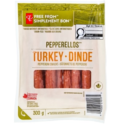 President's Choice Free From Turkey Pepperellos 300 g, $4.50/100g