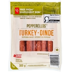 le Choix du Président Bâtonnets de pepperoni de dinde Pepperellos Simplement bonMC 300 g, 4,16 $/100g