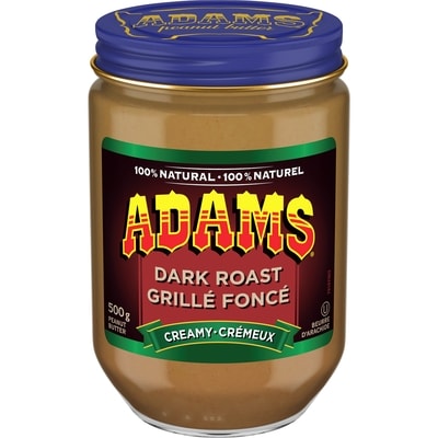 Adams 100% Natural Dark Roast Creamy Peanut Butter 500 g, $1.40/100g
