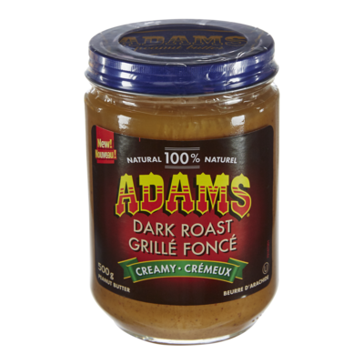 Adams beurre d'arachide 100 % naturel Grillé foncé crémeux 500 g, 1,40 $/100g