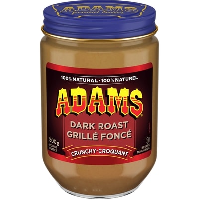 Adams 100% Natural Dark Roast Crunchy Peanut Butter 500 g, $1.30/100g