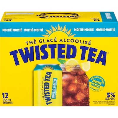 Twisted Tea Thé glacé alcoolisé moitié-moitié limonade (Pièce d’identité requise au moment du ramassage) 12x355.0 ml, 0,54 $/100ml