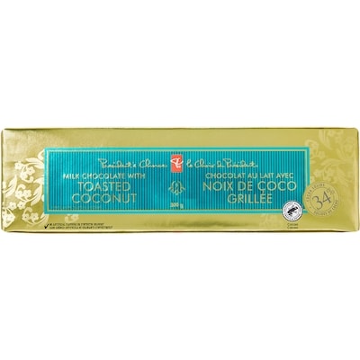 President's Choice Milk Chocolate, Toasted Coconut 300 g, $2.16/100g