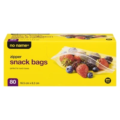 No Name Zipper Snack Bags 80 ea, $0.05/1ea