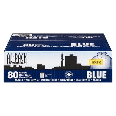 Al-Pack Recycling Bags Blue Transparent Medium 80 ea, $0.20/1ea