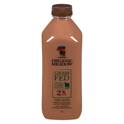 Organic Meadow Lait au Chocolat Partiellement Écrémé Nourries à l'Herbe Biologique 2 % M.G. 1 l, 0,70 $/100ml