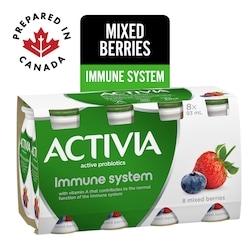 Activia Probiotic Yogurt Drink, Mixed Berries, Immune System 8x93.0 ml, $0.81/100ml
