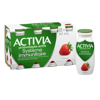 Yogourt probiotique à boire, saveur fraise