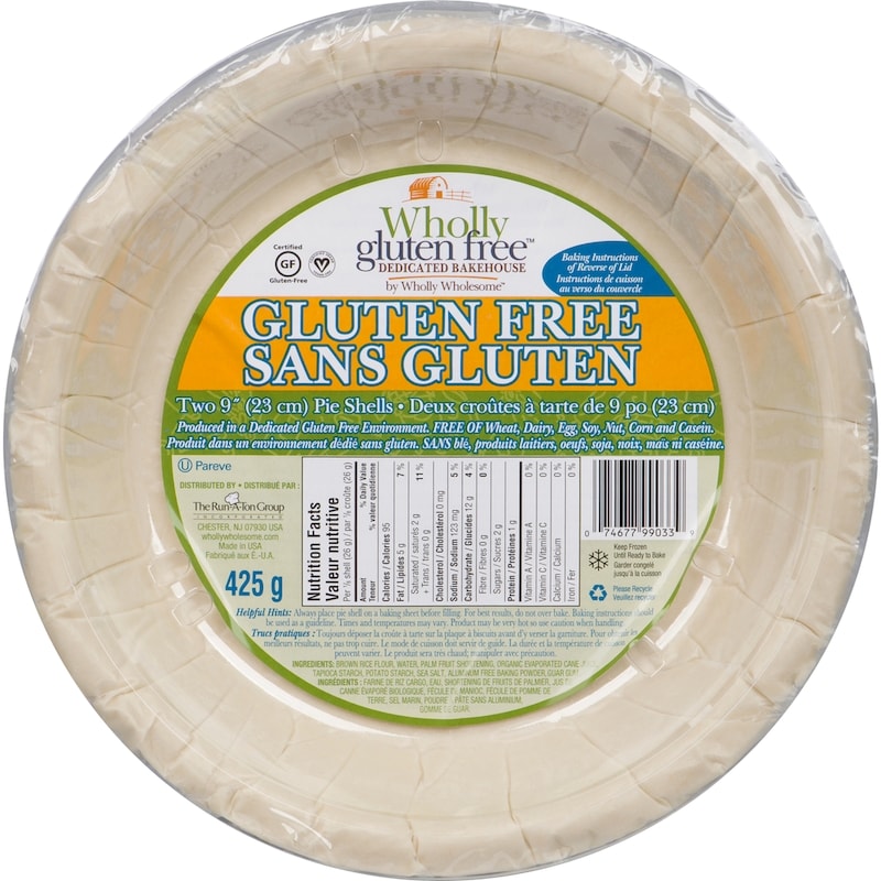 Wholly Gluten Free Two 9” (23 Cm) Pie Shells