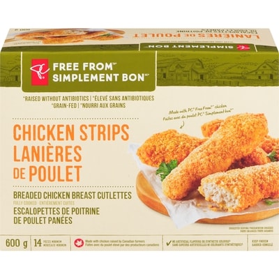 President's Choice Breaded Chicken Strips 600 g, $1.67/100g