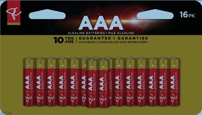 President's Choice Alkaline Aaa16 Batteries 1 ea, $1.19/1ea