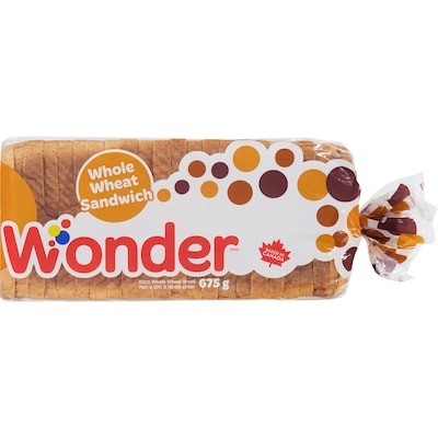 Wonder Pain à sandwich de blé entier à 100 % tranché mince 675 g, 0,52 $/100g