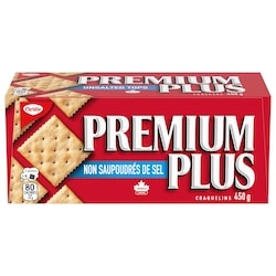 Christie Craquelins PREMIUM PLUS Non saupoudrés de sel, la marque de craquelins soda préférée du Canada 450 g, 0,89 $/100g