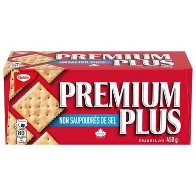 Christie Craquelins PREMIUM PLUS Non saupoudrés de sel, la marque de craquelins soda préférée du Canada 450 g, 1,22 $/100g