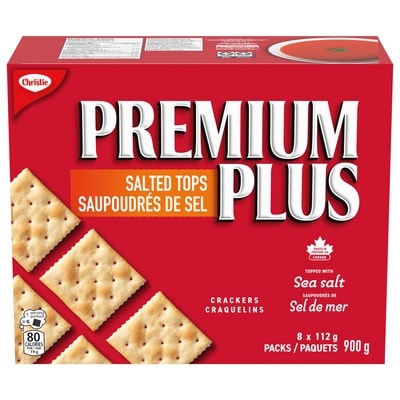 Christie Craquelins salés Premium Plus, la marque de craquelins soda préférée du Canada 900 g, 0,94 $/100g
