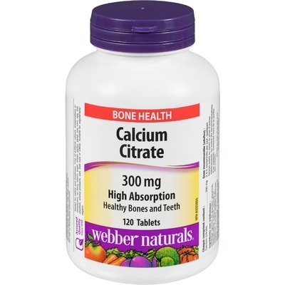 Webber Naturals Bone Health Calcium Citrate 300 mg High Absorption 120 ea, $0.09/1ea