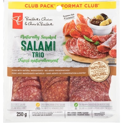 President's Choice Salami Trio, Club Pack 250 g, $4.00/100g