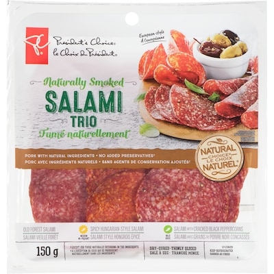 President's Choice Salami Trio 150 g, $5.66/100g