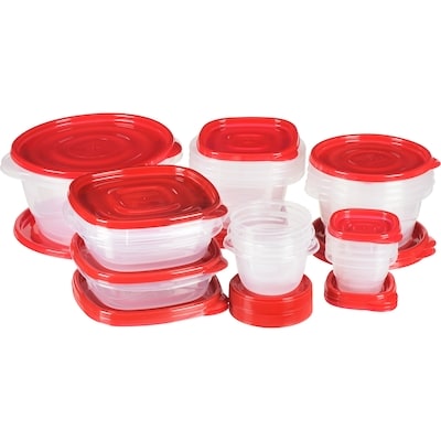 TakeAlongs Food Storage Containers, Ruby Red, 40-Piece Lunch and Meal Prep Set