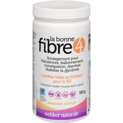 Webber Naturals Fibre 4, tangerine acidulée 225 g, 14,87 $/100g