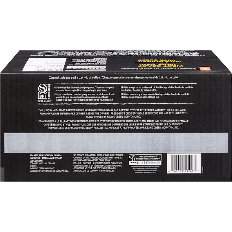 Gourmet West Coast Dark Roast Single Serve Coffee Pods