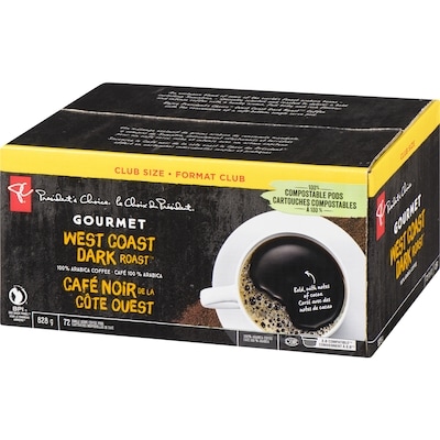 Cartouches individuelles de café noir K-Cup de la côte Ouest Gourmet