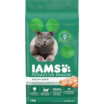 Iams Proactive Health Healthy Senior with Chicken Dry Cat Food 1.588 kg, $1.01/100g