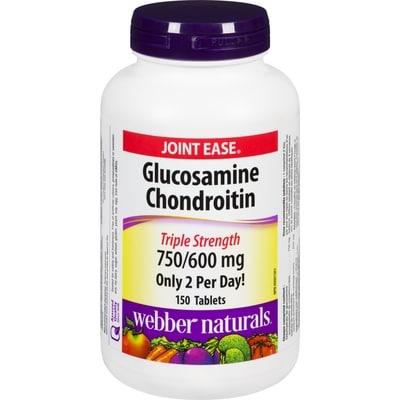 Webber Naturals Joint Ease Glucosamine Chondroitin Triple Strength 750/600 mg 150 ea, $0.36/1ea
