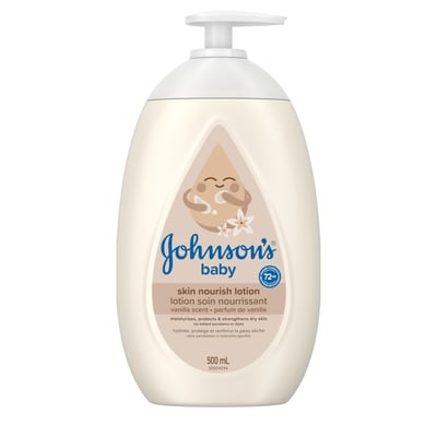 Johnson & Johnson Lotion Soin nourrissant Vanille et avoine 500 ml, 1,56 $/100ml