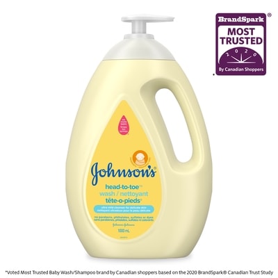Johnson & Johnson Baby Wash And Shampoo, Head-To-Toe, Tear Free 1 l, $1.30/100ml