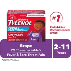 Tylenol Cold Children's Fever & Pain, Chewable 20 ea, $0.57/1ea