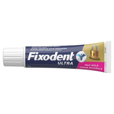 Fixodent Adhésif dentaire Ultra Max Hold 62 g, 16,11 $/100g