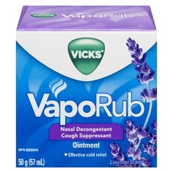 Vicks Vaporub Nasal Decongestant Cough Suppressant Ointment, Lavender Scent 57 ml, $10.51/100ml