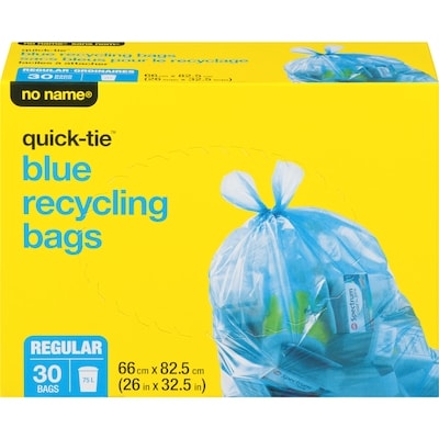 No Name Regular Blue Recycling Bags 30 ea, $0.30/1ea