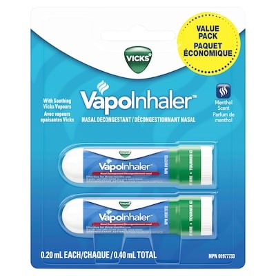 Vicks Vapoinhaler Inhaler, Twin Pack 2x0.4 ml, $2,247.50/100ml