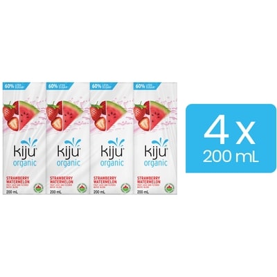 Kiju Organic Strawberry Watermelon Juice Boxes 4x200.0 ml, $0.62/100ml