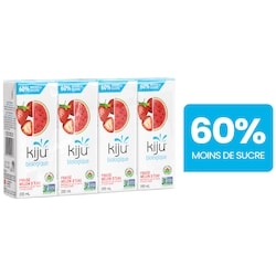 Kiju 60 % moins de sucre Boîtes de jus biologiques fraise et melon d’eau 4x200.0 ml, 0,44 $/100ml