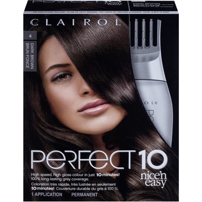 Clairol Perfect 10, 4 Dark Brown, Permanent Hair Color 1 ea, $11.89/1ea