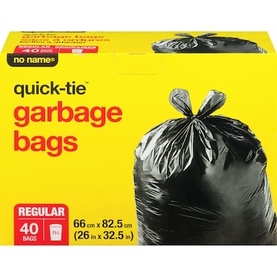 No Name Regular Garbage Bags 40 ea, $0.20/1ea