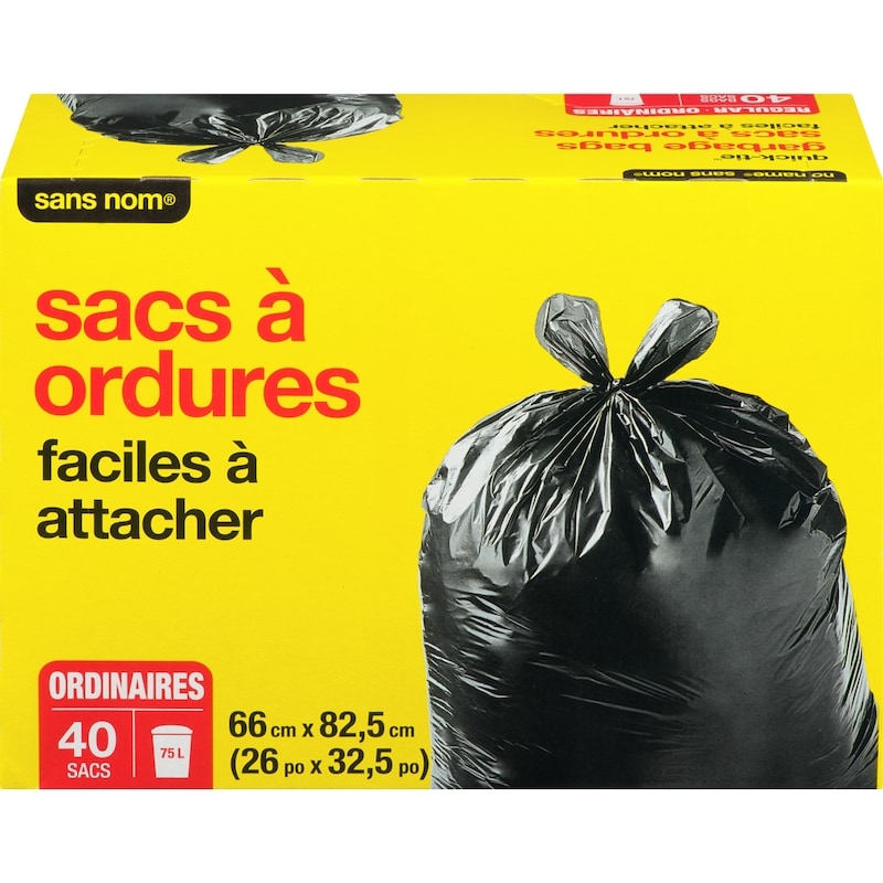 Sans Nom Sacs à ordures, ordinaires 40 ea Maxi