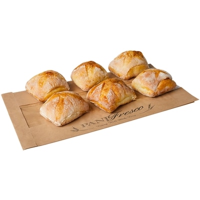 null 6 Panini Ciabatta Buns 425 g, $1.25/100g