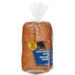 null Pain blanc tranché 450 g, 0,55 $/100g
