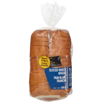 null Pain blanc tranché 450 g, 0,55 $/100g