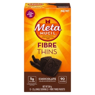 Metamucil Chocolate Fibre Thins, 12 Servings   12 ea, $1.08/1ea