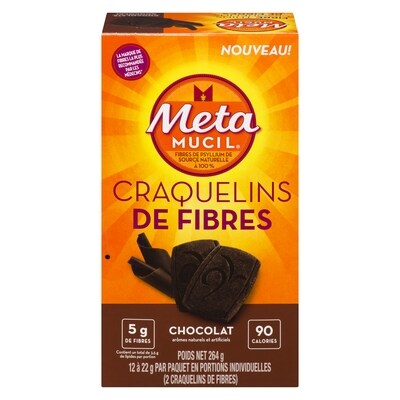 Metamucil Gaufrettes de fibres, chocolat 12 ea, 1,08 $/1ch