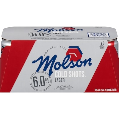 Molson Canadian Cold Shots Strong Beer Lager (ID required at pick-up) 8x236.0 ml, $0.69/100ml