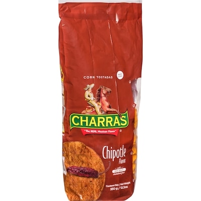 Charras Corn Tostadas Chipotle Flavor With Sea Salt 350 g, $1.00/100g