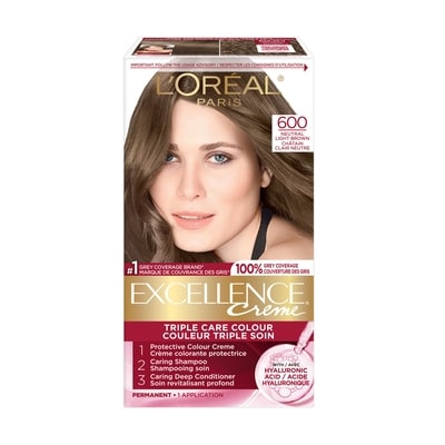 L'Oreal Paris Excellence Crème Hair Dye, Permanent Hair Color 600 Natural Light Brown 1 ea, $12.00/1ea