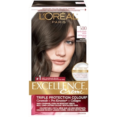 L’Oréal Excellence Crème, 500 châtain moyen neutre 1 ea, 16,69 $/1ch