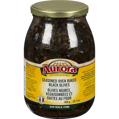 Aurora Olives noires assaisonnées cuites au four 900 g, 1,22 $/100g